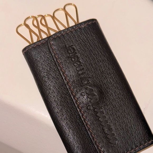 Vintage Leather Mannini by Master" 6 key fold snap closure wallet made in Italy - Picture 6 of 13